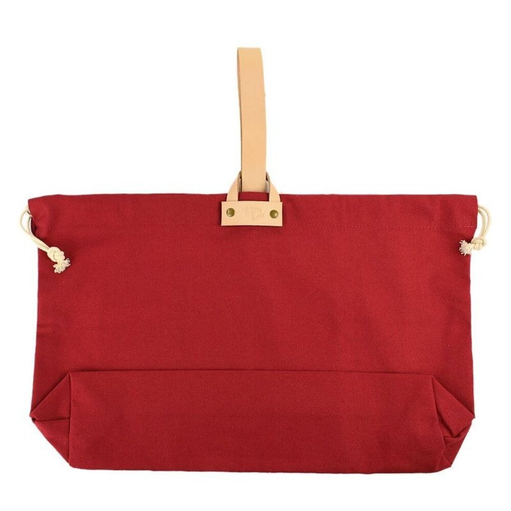 Paisley & Gold Red Canvas Hamilton Project Knitting Bag Leather Strap